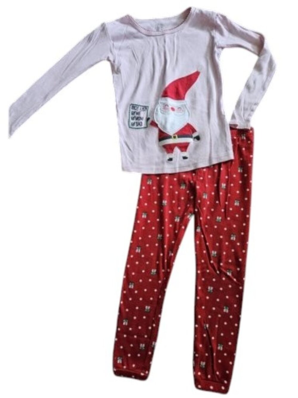 CARTER'S Pink and Red SANTA Long Sleeved Cotton Pajamas Girls Size 5T
